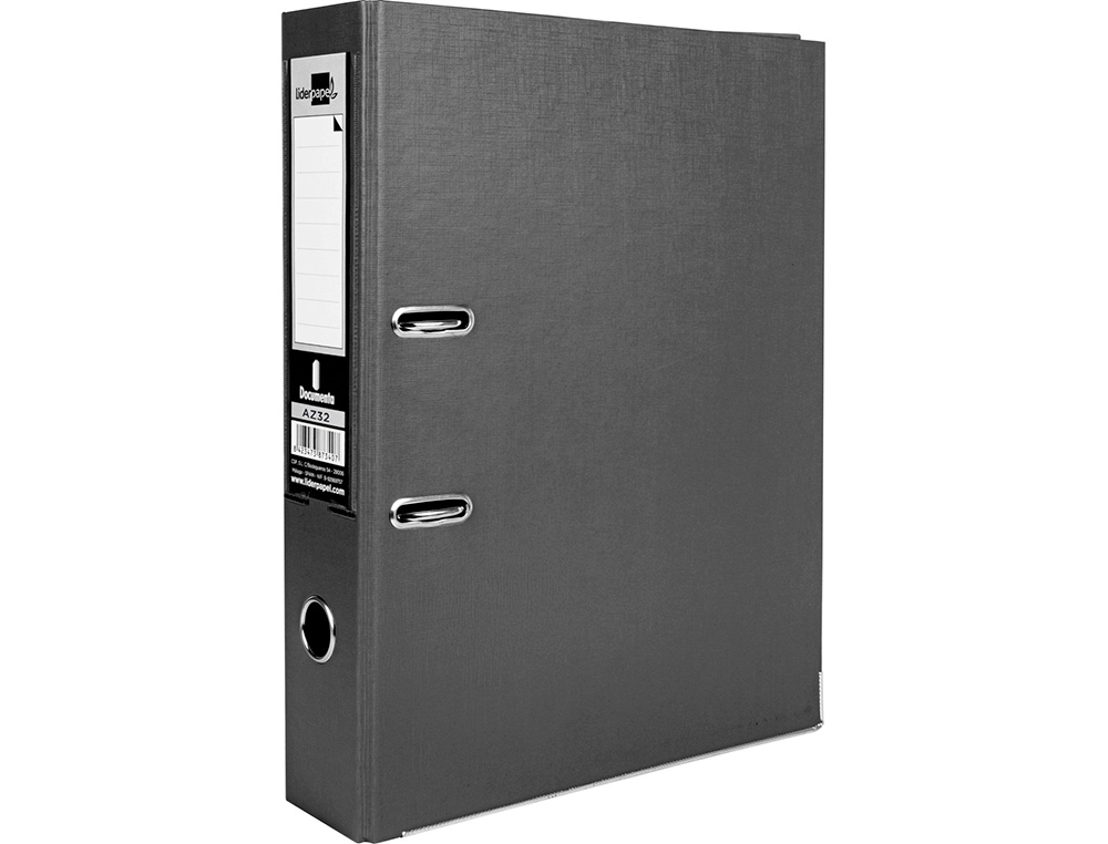 CLASSEUR LEVIER LIDERPAPEL DOCUMENTA A4+ CARTON REMBORDE DOS 75MM RADO METALLIQUE      COLORIS NOIR