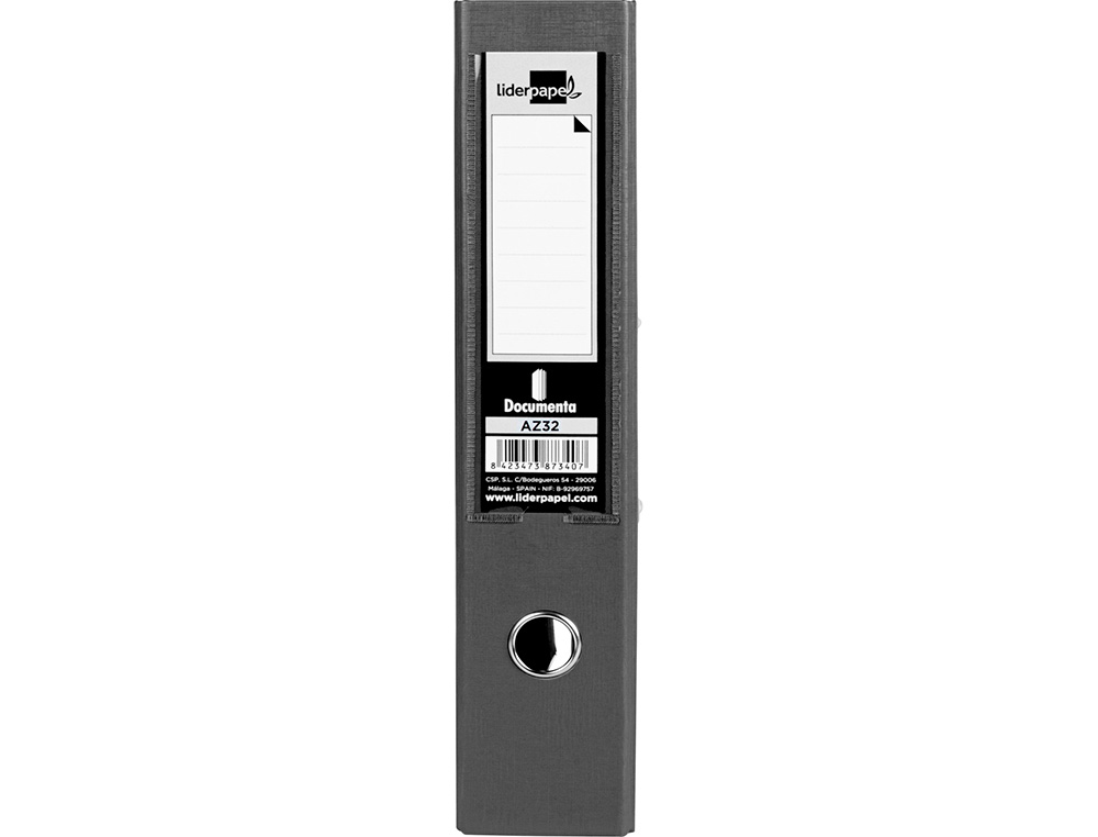 CLASSEUR LEVIER LIDERPAPEL DOCUMENTA A4+ CARTON REMBORDE DOS 75MM RADO METALLIQUE      COLORIS NOIR