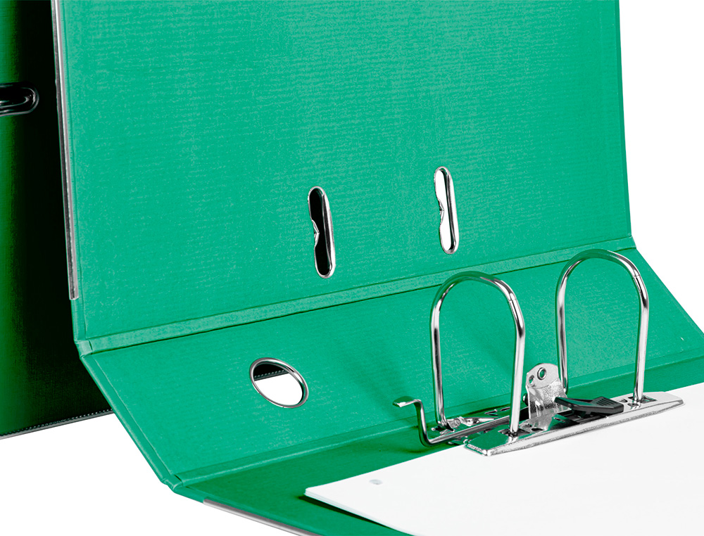 CLASSEUR LEVIER LIDERPAPEL DOCUMENTA A4+ CARTON REMBORDE DOS 75MM RADO METALLIQUE      COLORIS VERT