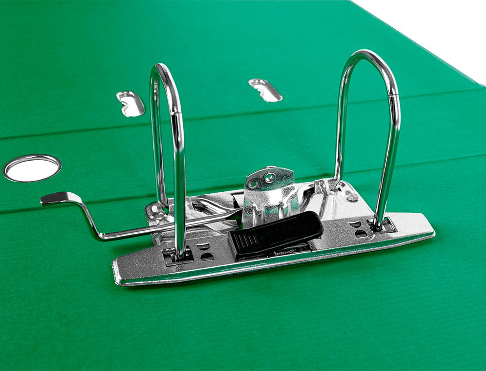 CLASSEUR LEVIER LIDERPAPEL DOCUMENTA A4+ CARTON REMBORDE DOS 75MM RADO METALLIQUE      COLORIS VERT