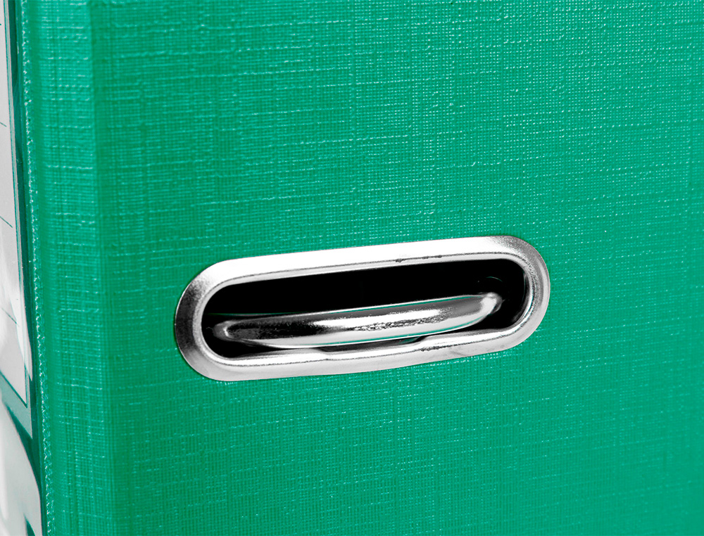 CLASSEUR LEVIER LIDERPAPEL DOCUMENTA A4+ CARTON REMBORDE DOS 75MM RADO METALLIQUE      COLORIS VERT