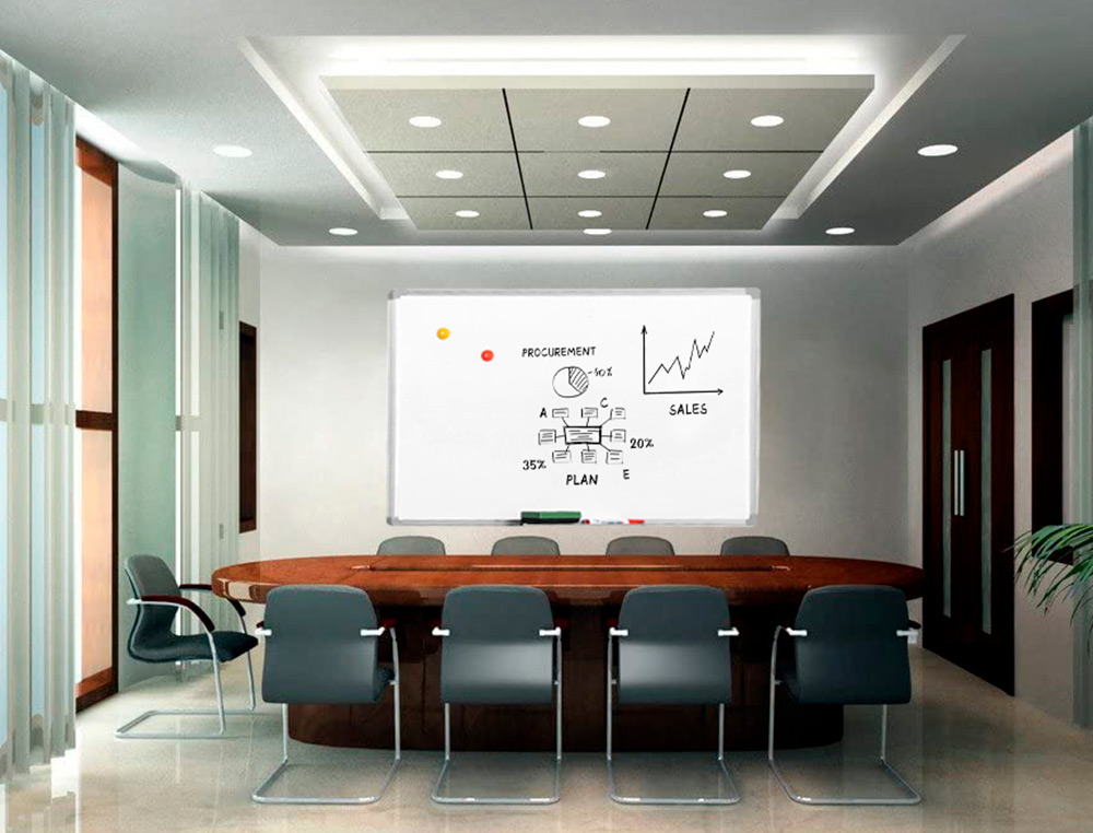 TABLEAU Q-CONNECT LAQU MAGNTIQUE CADRE ALUMINIUM IDAL COLLGES BUREAUX INCLUS ACCESSOIRES FIXATION MUR 120X90CM