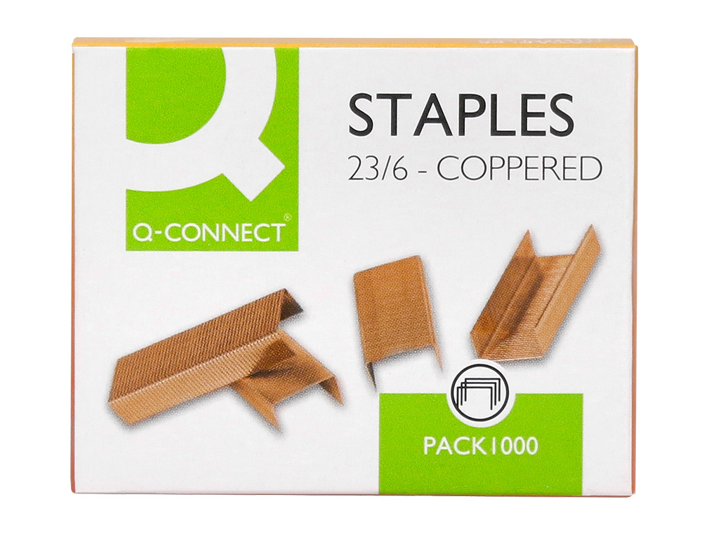 AGRAFE Q-CONNECT MODLE 23/6 CUIVRE BOTE 1000 UNITS