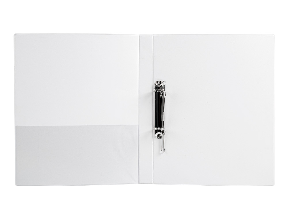 CLASSEUR KANGOUROU LIDERPAPEL 2 ANNEAUX 16MM 283X320MM DOCUMENT A4 PLASTIQUE DOS 28MM COLORIS BLANC