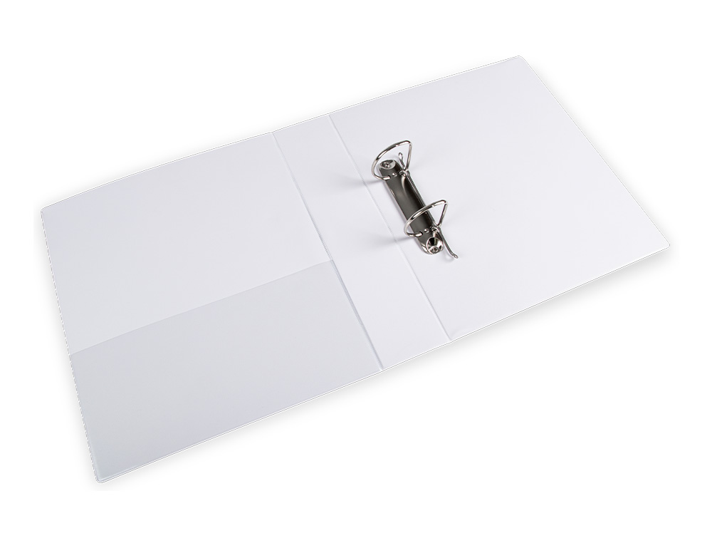 CLASSEUR KANGOUROU LIDERPAPEL 2 ANNEAUX 55MM 283X320MM DOCUMENT A4 PLASTIQUE DOS 78MM COLORIS BLANC