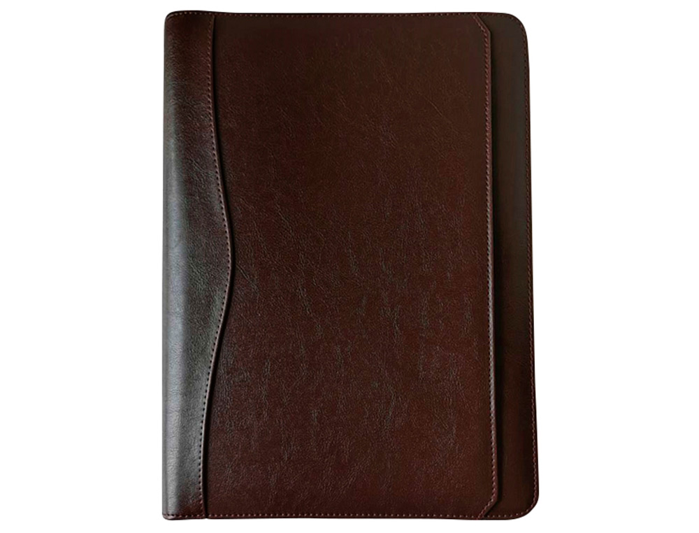 CONFRENCIER A4 CALCULATRICE PLASTIQUE FERMETURE CLAIR POCHETTE TLPHONE PORTABLE 4 ANNEAUX 40MM 35,5X26X1CM MARRON