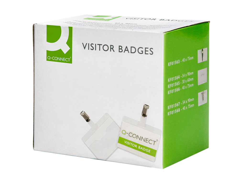 BADGE Q-CONNECT CLIP PVC PINCE MTALLIQUE CARTE BLANCHE FOURNIE FORMAT 60X90MM