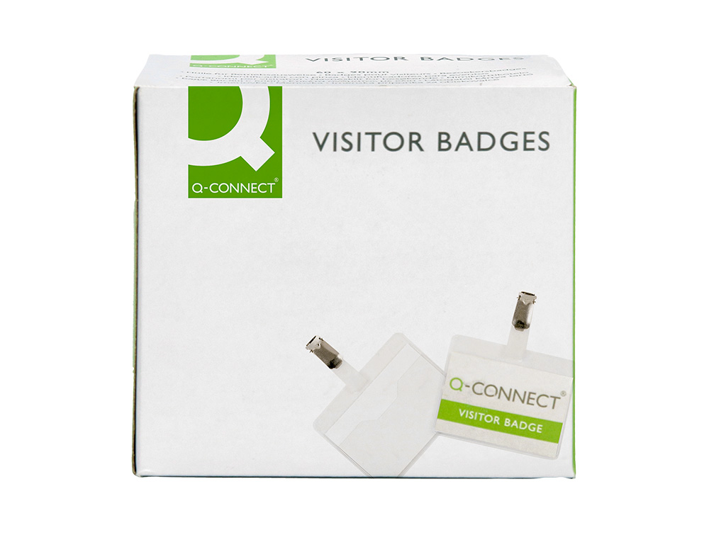 BADGE Q-CONNECT CLIP PVC PINCE MTALLIQUE CARTE BLANCHE FOURNIE FORMAT 60X90MM