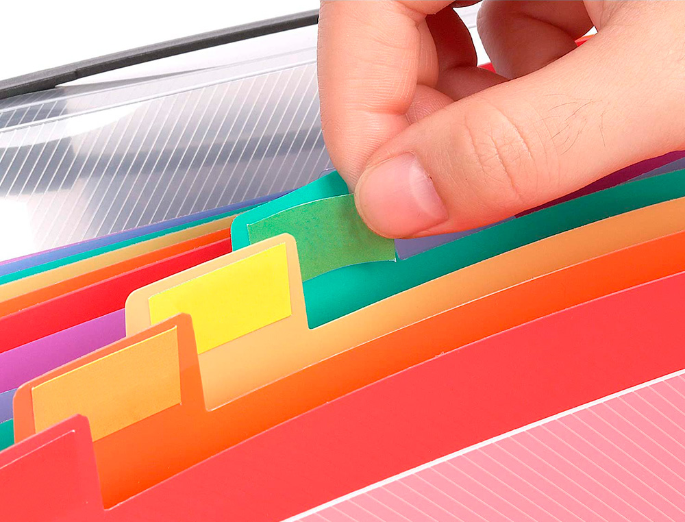 TRIEUR LIDERPAPEL SÉRIE SPECTRAFILE POLYPROPYLÈNE A4 210X297MM 1200 MICRONS 26 COMPARTIMENTS COLORIS FROSTY TRANSPARENT