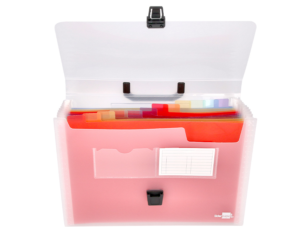 TRIEUR LIDERPAPEL SÉRIE SPECTRAFILE POLYPROPYLÈNE A4 210X297MM 1200 MICRONS 26 COMPARTIMENTS COLORIS FROSTY TRANSPARENT