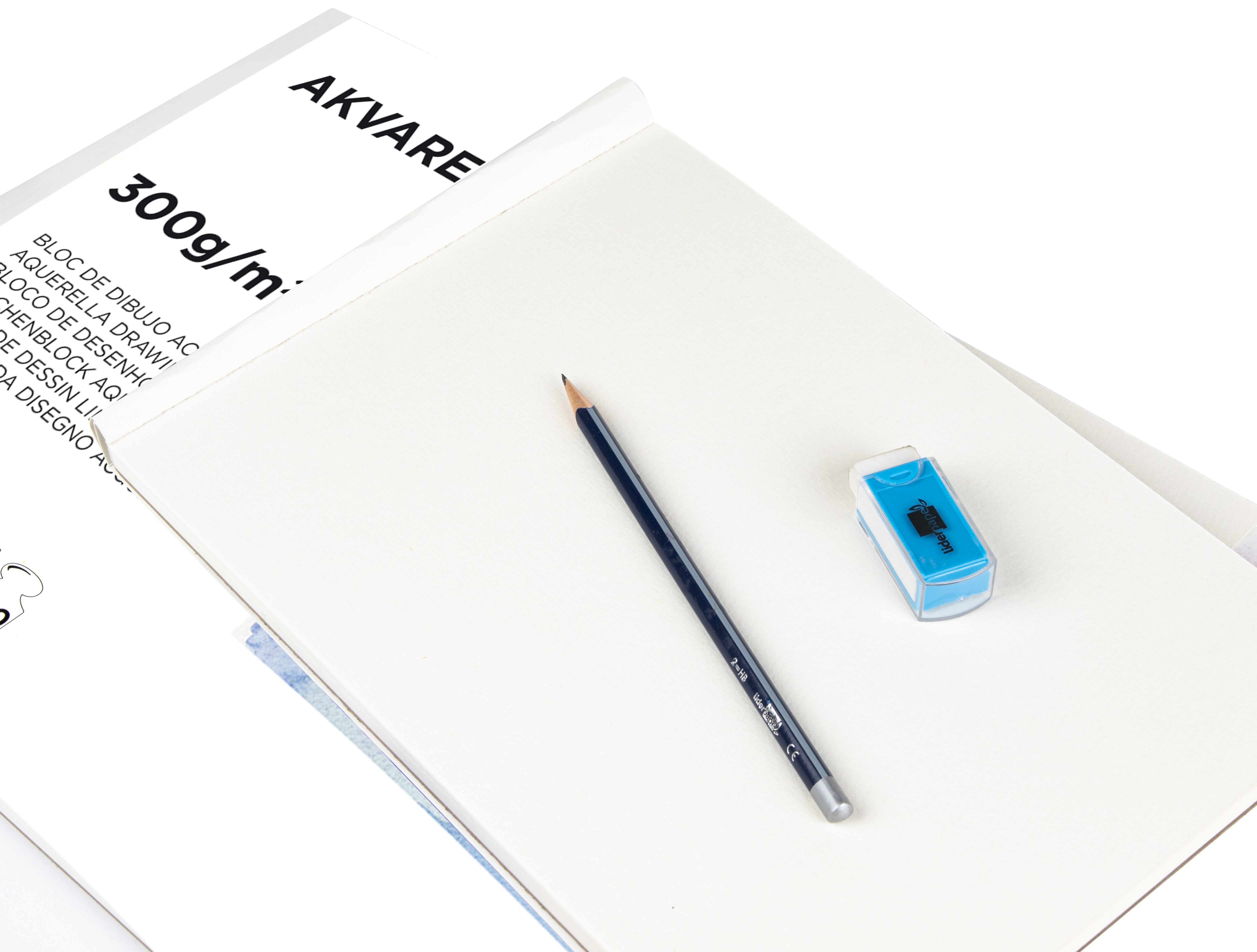 BLOC DESSIN LIDERPAPEL AQUARELLE ENCOLL PAPIER GRAIN MOYEN LISSE 300G/M2 FORMAT A3 420X297MM 20F