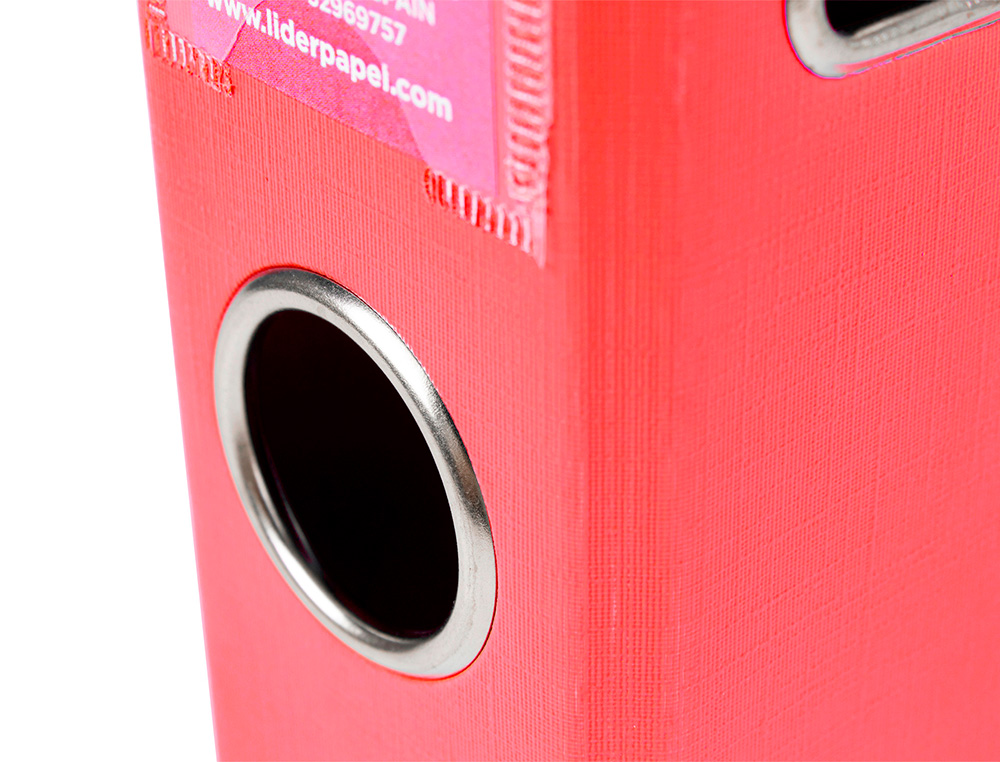 CLASSEUR LEVIER LIDERPAPEL A4 DOCUMENTA CARTON REMBORD 1,9MM DOS 52MM RADO MTALLIQUE COLORIS ROUGE