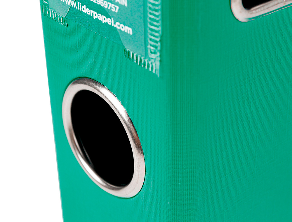 CLASSEUR LEVIER LIDERPAPEL A4 DOCUMENTA CARTON REMBORDÉ 1,9MM DOS 52MM RADO MÉTALLIQUE COLORIS VERT