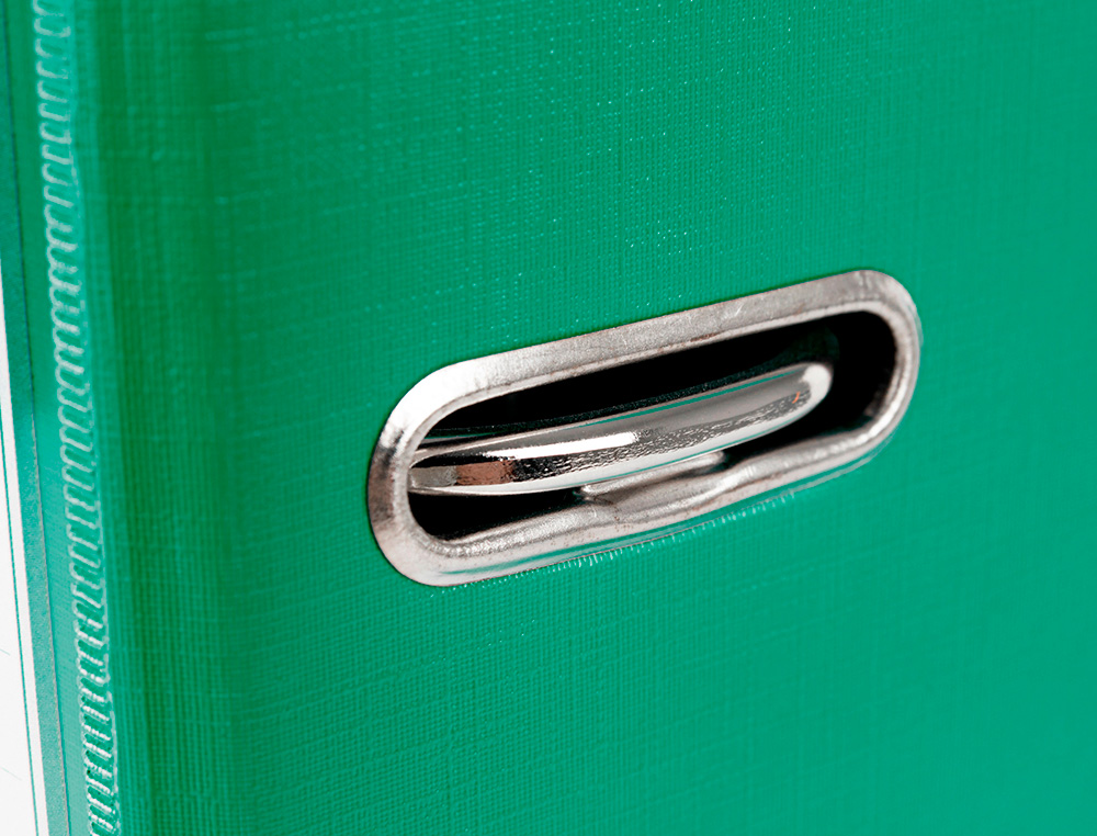 CLASSEUR LEVIER LIDERPAPEL A4 DOCUMENTA CARTON REMBORDÉ 1,9MM DOS 52MM RADO MÉTALLIQUE COLORIS VERT