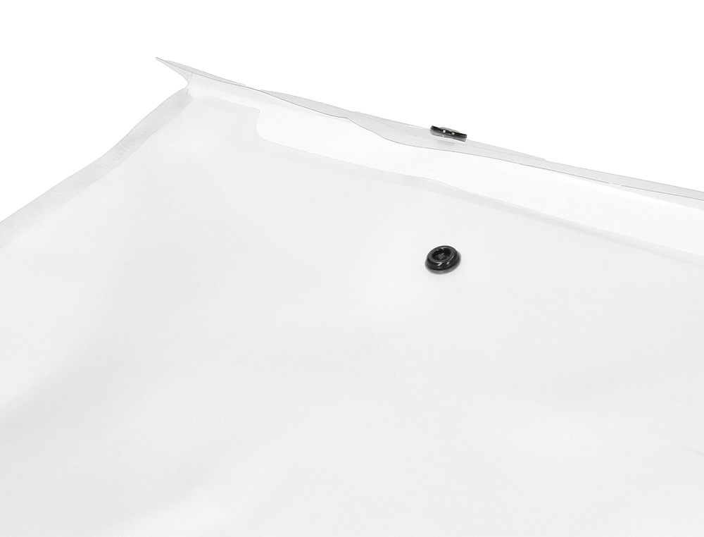 POCHETTE ENVELOPPE LIDERPAPEL POLYPROPYLNE 180 MICRONS A3 420X297MM 50F FERMETURE BOUTON RSISTANT TRANSPARENT