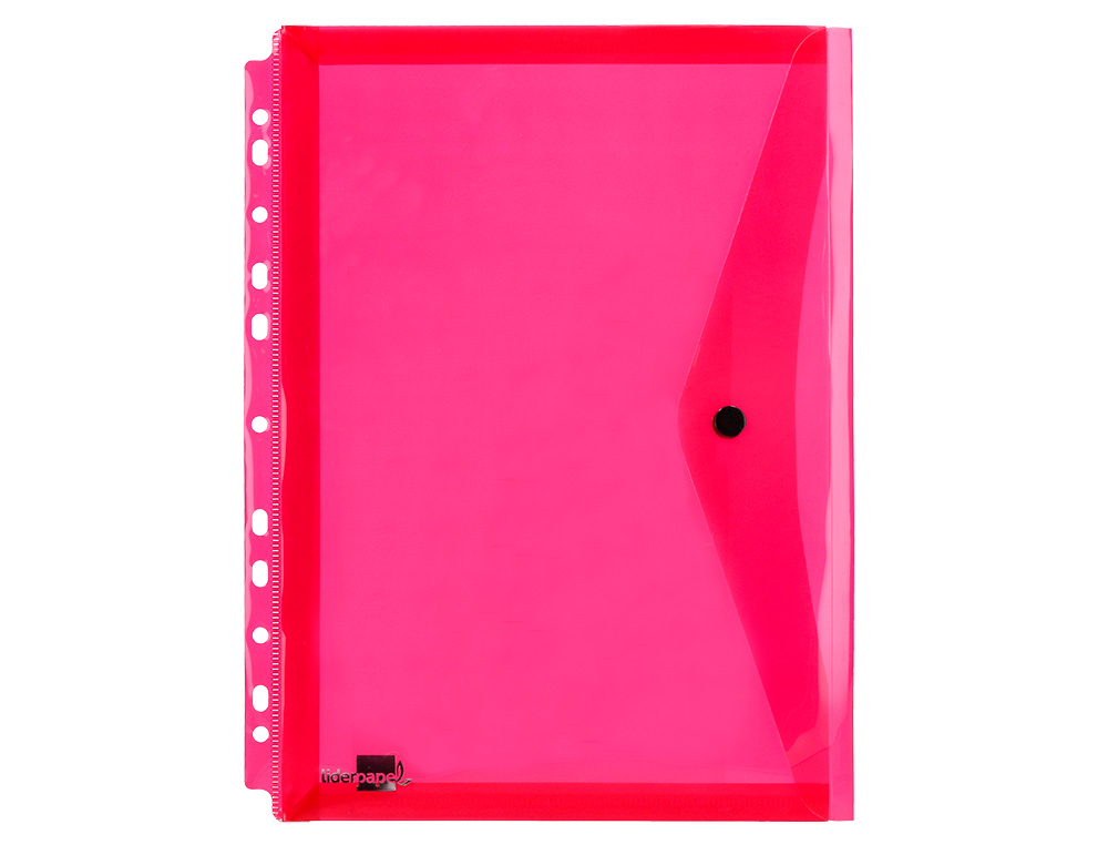POCHETTE ENVELOPPE LIDERPAPEL POLYPROPYLNE 180 MICRONS A4 210X297MM 50F RSISTANT PERFORE COLORIS ASSORTIS PACK 5U