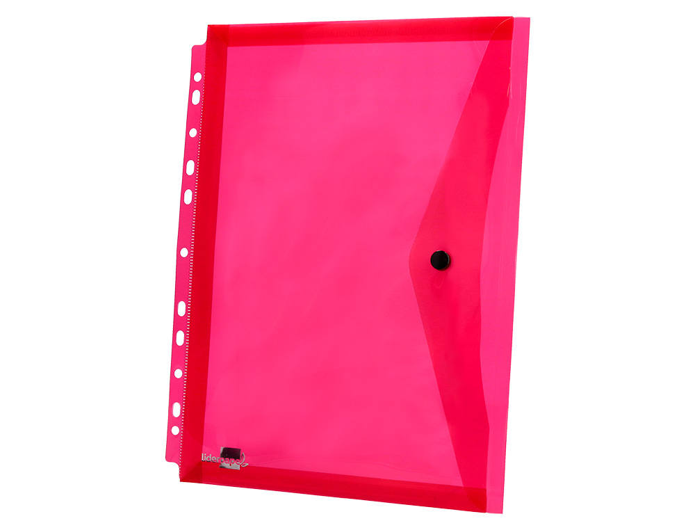 POCHETTE ENVELOPPE LIDERPAPEL POLYPROPYLNE 180 MICRONS A4 210X297MM 50F RSISTANT PERFORE COLORIS ASSORTIS PACK 5U