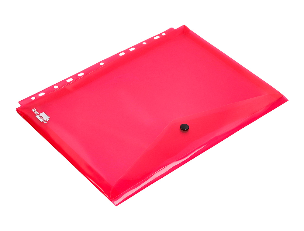 POCHETTE ENVELOPPE LIDERPAPEL POLYPROPYLNE 180 MICRONS A4 210X297MM 50F RSISTANT PERFORE COLORIS ASSORTIS PACK 5U