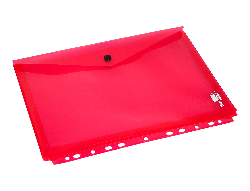 POCHETTE ENVELOPPE LIDERPAPEL POLYPROPYLNE 180 MICRONS A4 210X297MM 50F RSISTANT PERFORE COLORIS ASSORTIS PACK 5U