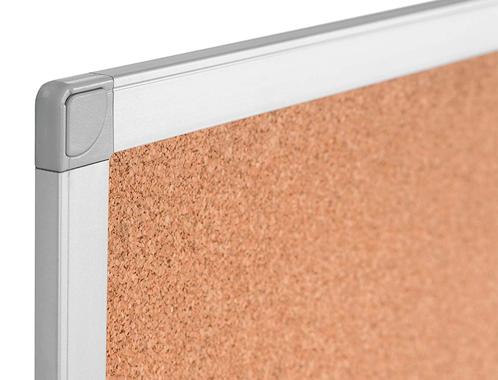 TABLEAU LIGE Q-CONNECT MURAL CADRE ALUMINIUM ARGENT MAT COINS PLASTIQUES FIXATION MUR PAISSEUR 5MM 200X100CM