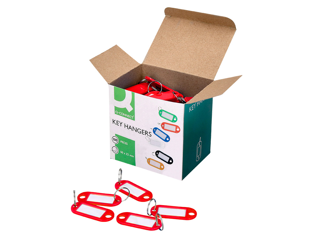 PORTE-CLS Q-CONNECT PORTE-TIQUETTE PLASTIQUE 50X22MM COLORIS ROUGE PRSENTOIR 100 UNITS