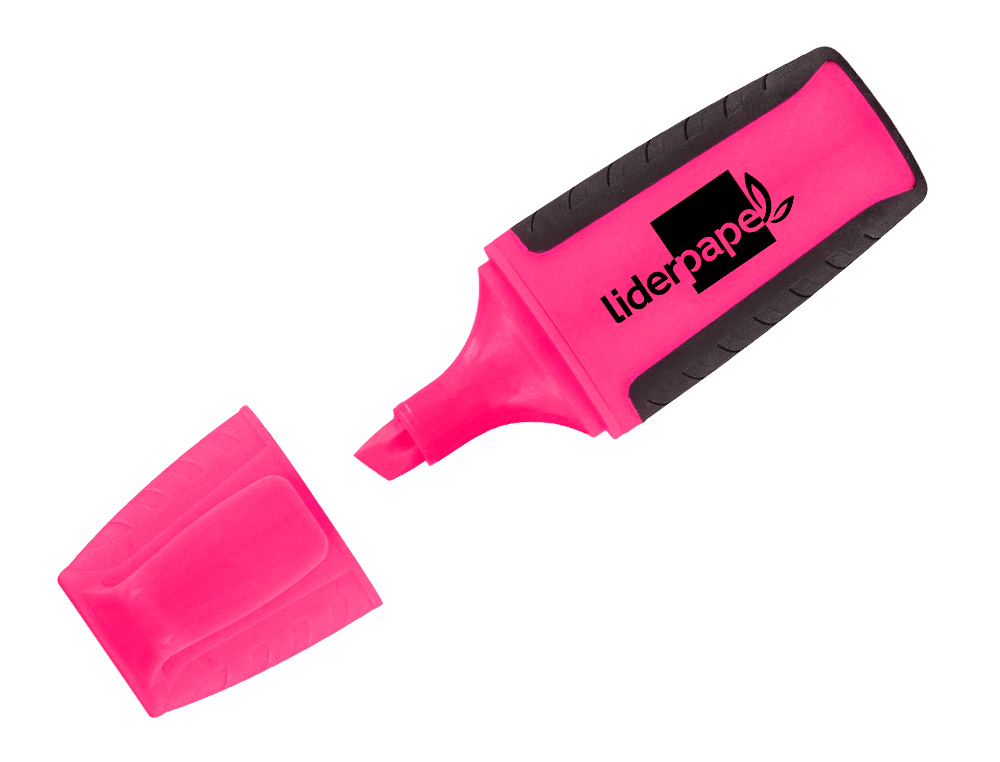 SURLIGNEUR LIDERPAPEL FLUORESCENT MINI TRAC 1/4MM POINTE BISEAUTE GRIP CAOUTCHOUC COLORIS ROSE