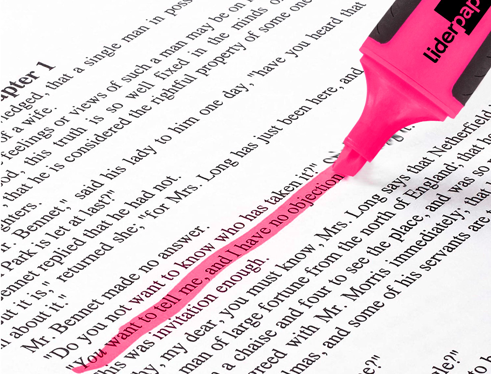 SURLIGNEUR LIDERPAPEL FLUORESCENT MINI TRAC 1/4MM POINTE BISEAUTE GRIP CAOUTCHOUC COLORIS ROSE