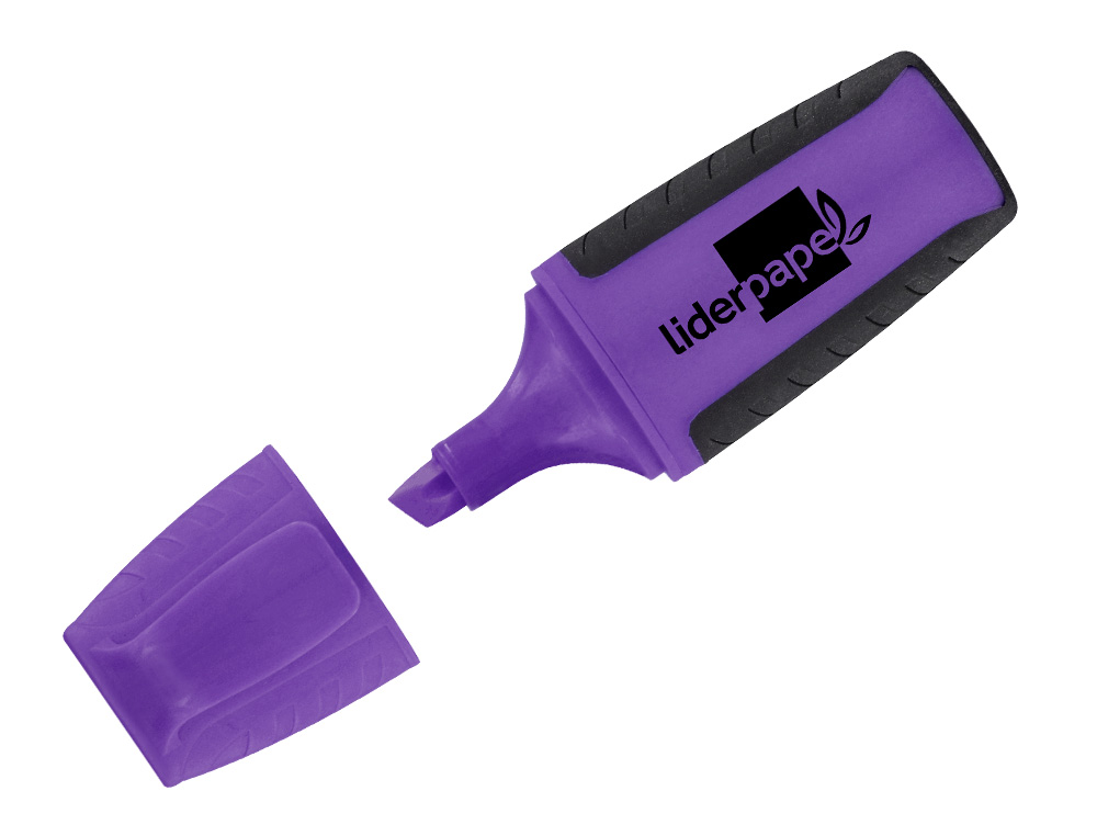 SURLIGNEUR LIDERPAPEL FLUORESCENT MINI TRAC 1/4MM POINTE BISEAUTE GRIP CAOUTCHOUC COLORIS VIOLET