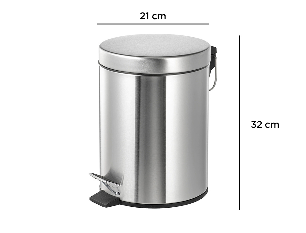 POUBELLE Q-CONNECT MTALLIQUE EFFET MIROIR PDALE 6L 320X210MM