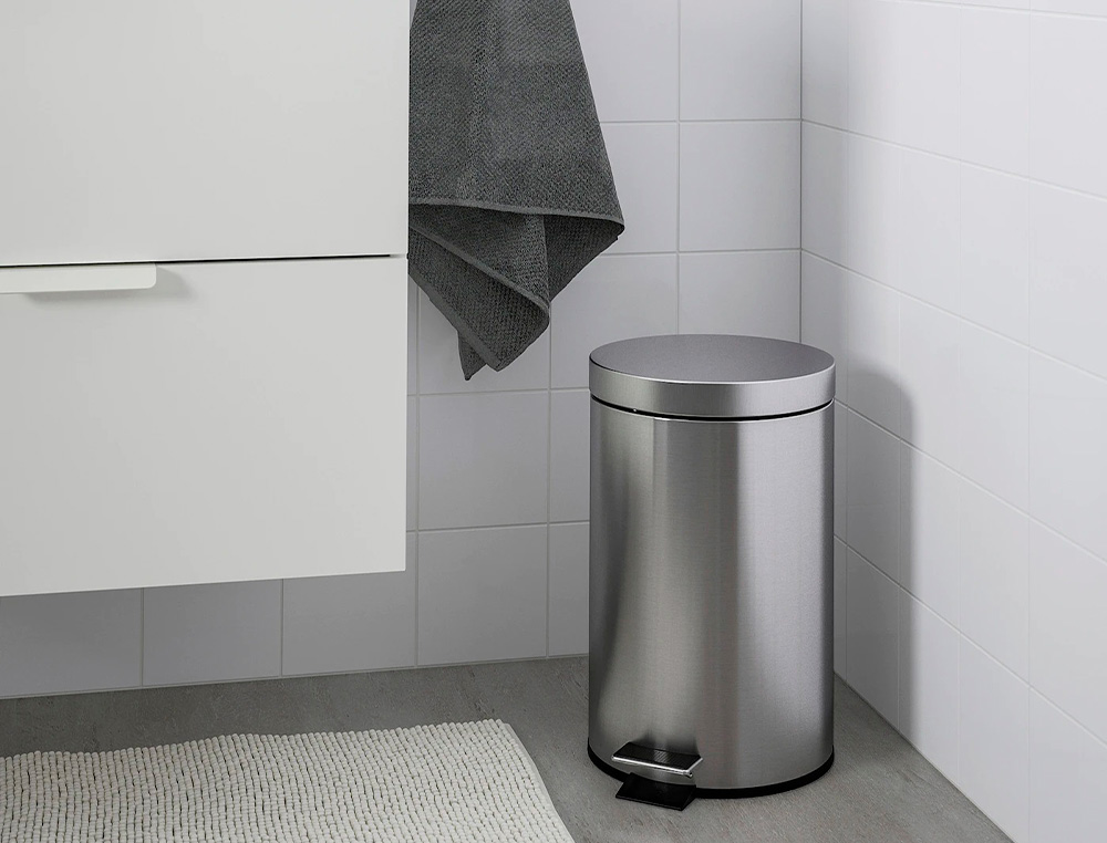 POUBELLE Q-CONNECT MTALLIQUE EFFET MIROIR PDALE 6L 320X210MM