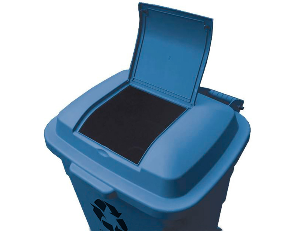 POUBELLE Q-CONNECT CONTENEUR POLYSTYRNE COUVERCLE 240L 620X610X1040MM 2 ROUES COLORIS BLEU