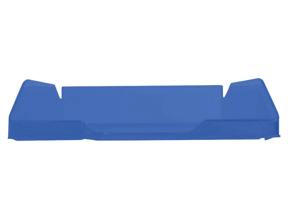 CORBEILLE  COURRIER Q-CONNECTPOLYPROPYLNE DOCUMENTS A4+ 240X320MM EMPILABLE 350X255X65MM COLORIS BLEU TRANSPARENT