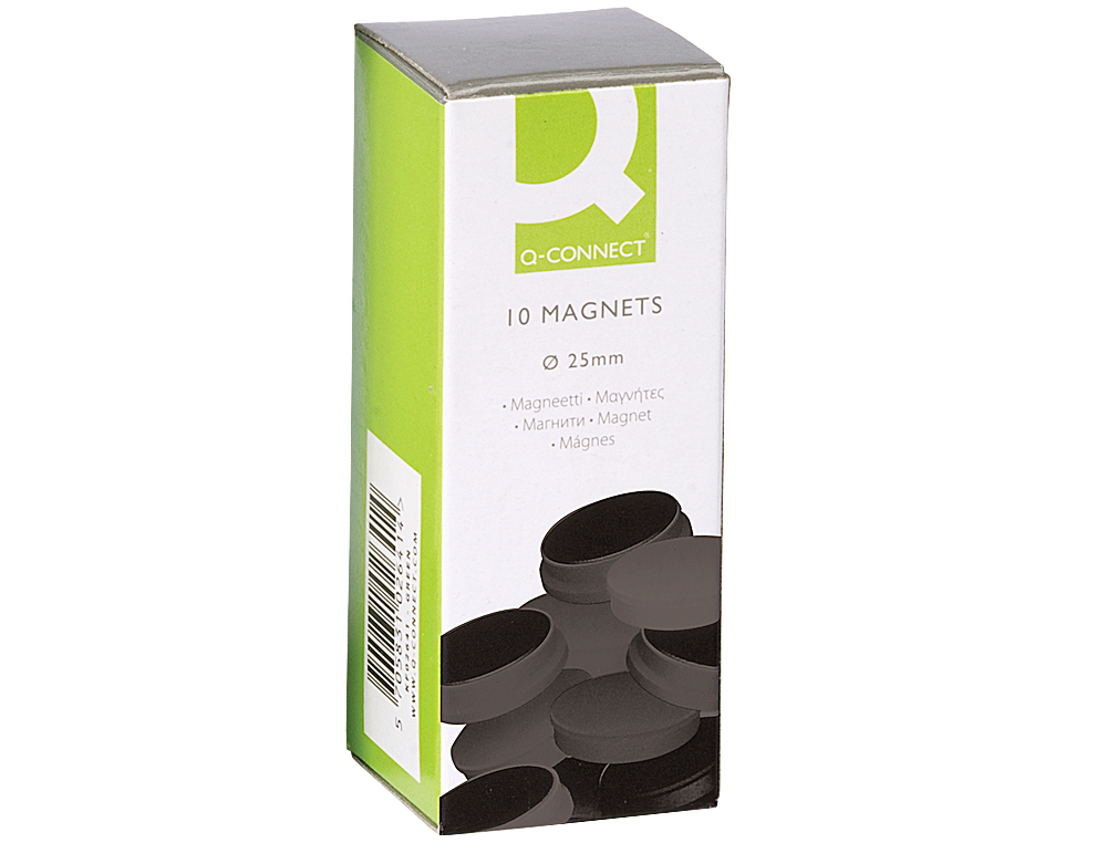 AIMANT Q-CONNECT DIAMÈTRE 20MM AFFICHAGE SIGNALISATION TOUTES SURFACES MÉTALLIQUES COLORIS NOIR BOÎTE 10 UNITÉS