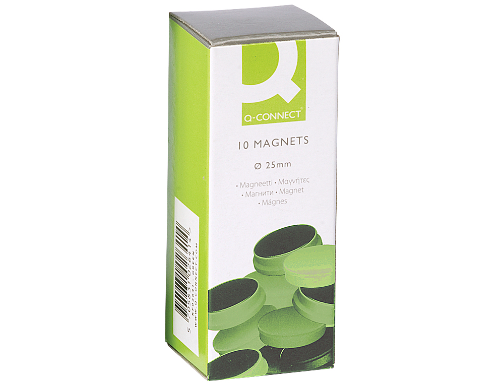 AIMANT Q-CONNECT DIAMTRE 25MM AFFICHAGE SIGNALISATION TOUTES SURFACES MTALLIQUES COLORIS VERT BOTE 10 UNITS