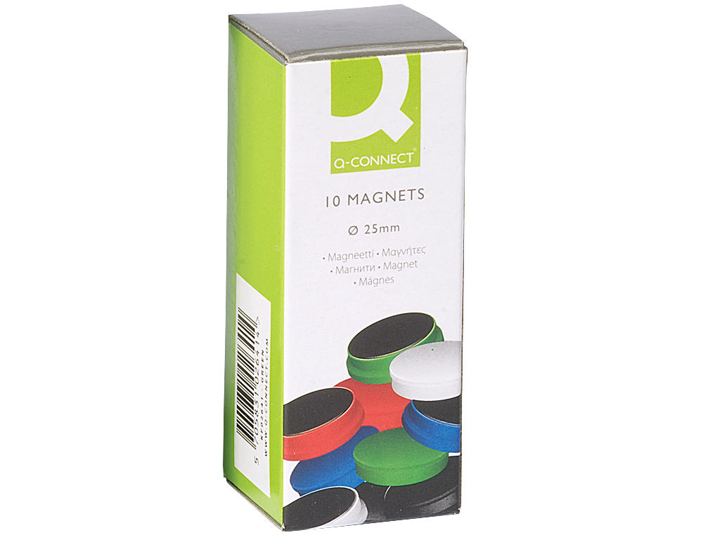 AIMANT Q-CONNECT DIAMTRE 25MM AFFICHAGE SIGNALISATION TOUTES SURFACES MTALLIQUES COLORIS ASSORTIS BOTE 10 UNITS