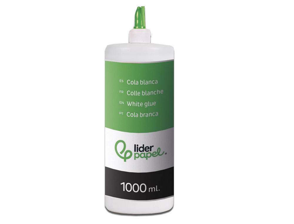 COLLE VINYLIQUE LIDERPAPEL BLANCHE TRAVAUX MANUELS PAPIER AUTRES MATRIAUX RAPIDE ADHRENCE SANS SOLVANT POT 1000ML