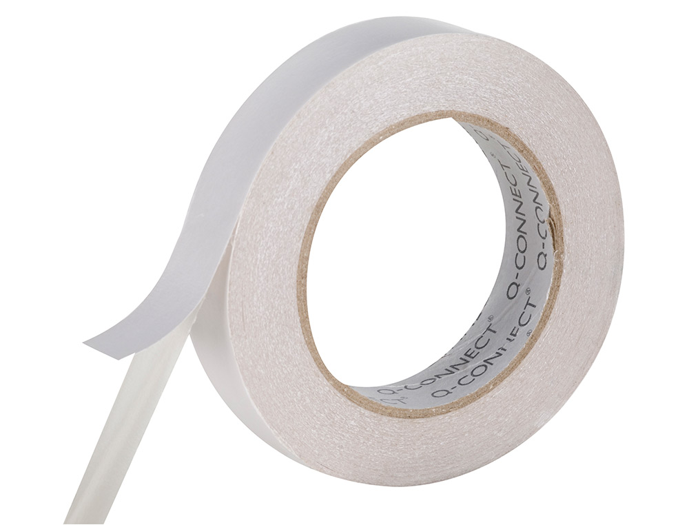 RUBAN ADHSIF Q-CONNECT DOUBLE FACE MULTIPLES FIXATIONS DIFFRENTS TYPES SURFACES 25MMX33M