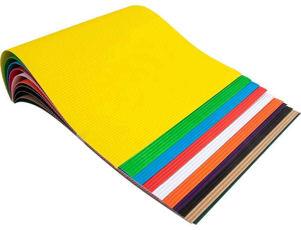 CARTON ONDUL LIDERPAPEL A4+ 24X31,5CM 160G/M2 COLORIS ASSORTIS BLOC 10F