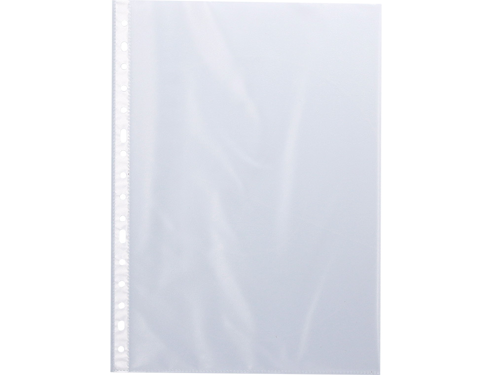 POCHETTE Q-CONNECT POLYPROPYLÈNE GRAINÉ 8/100E PERFORÉE ANTISTATIQUE A4 210X297MM BTE DE 100