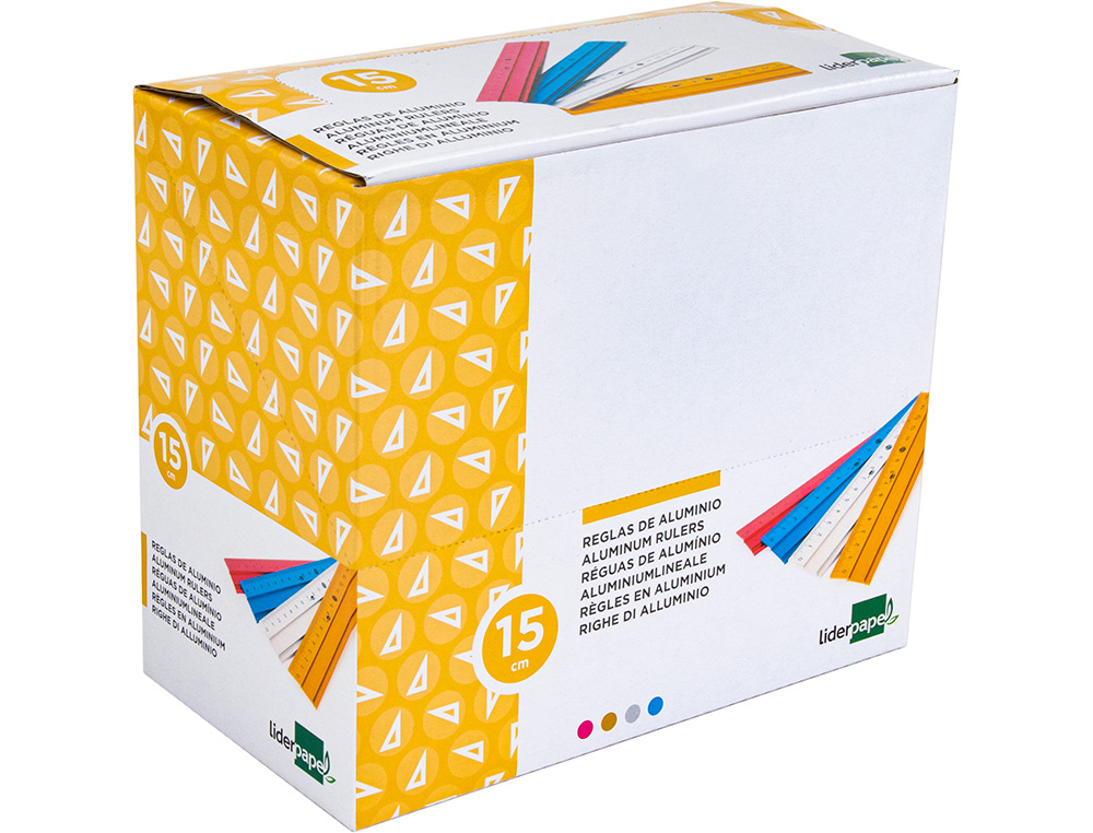 RGLE LIDERPAPEL 15CM GAMME ALUMINIUM COLORIS ASSORTIS