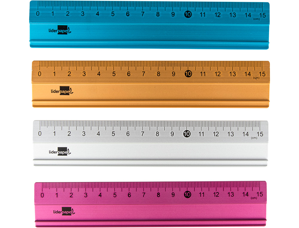 RGLE LIDERPAPEL 15CM GAMME ALUMINIUM COLORIS ASSORTIS