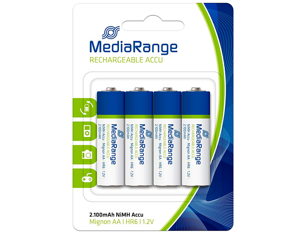 PILE MEDIARANGE ALCALINE AA RECHARGEABLE BLISTER 4 UNITS