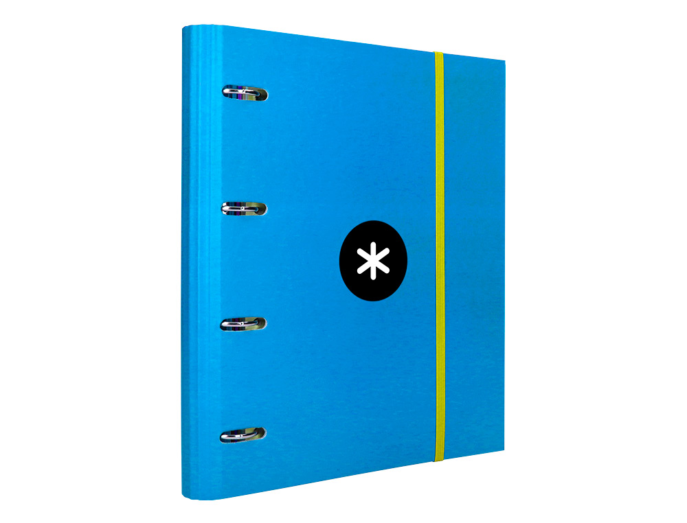 CLASSEUR ANTARTIK 4 ANNEAUX RONDS 40MM A4 CARTON REMBORDE FEUILLETS MOBILES QUADRILLAGE 5MM COLORIS BLEU