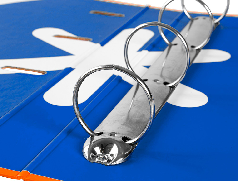 CLASSEUR ANTARTIK 4 ANNEAUX RONDS 40MM A4 CARTON REMBORDE FEUILLETS MOBILES QUADRILLAGE 5MM COLORIS ORANGE