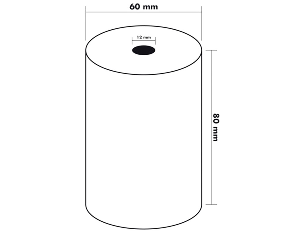 BOBINE THERMIQUE Q-CONNECT 80MM LARGEUR X 60MM DIAMETRE  55GR SANS BISPHENOL A