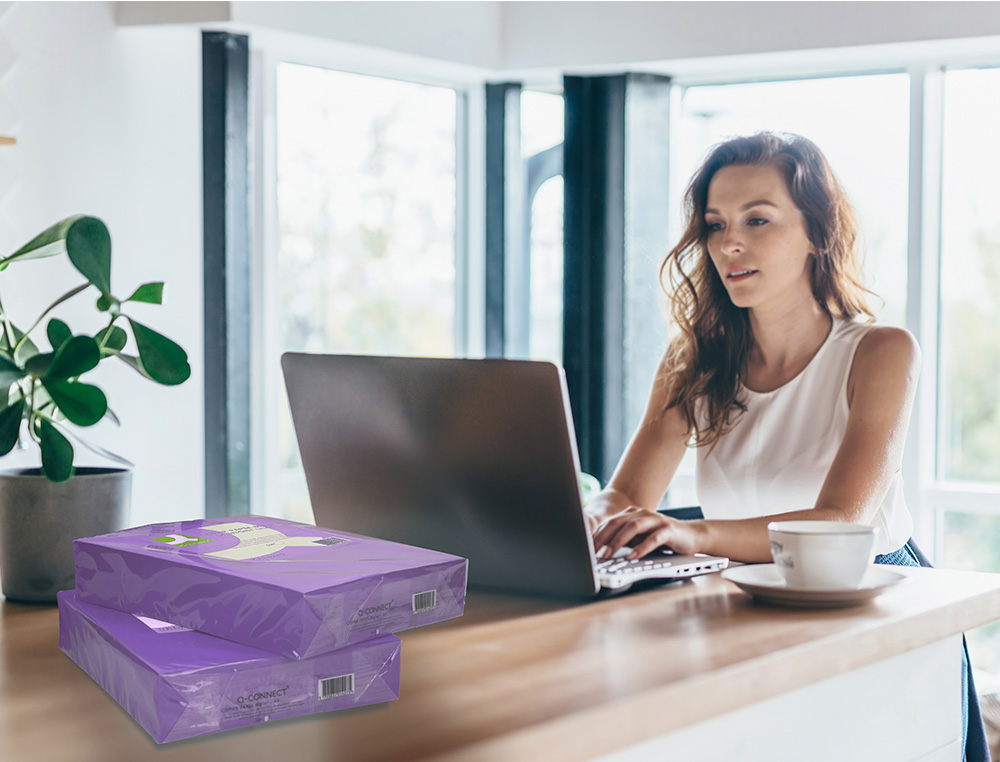 PAPIER COULEUR Q-CONNECT MULTIFONCTION A4 80G/M2 UNICOLORE LILAS RAMETTE 500 FEUILLES