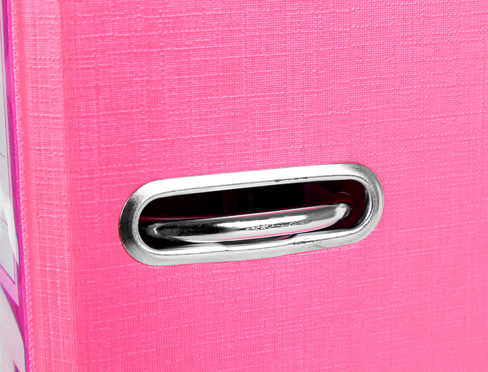 CLASSEUR LEVIER LIDERPAPEL DOCUMENTA A4+ CARTON REMBORDE DOS 75MM RADO METALLIQUE      COLORIS ROSE