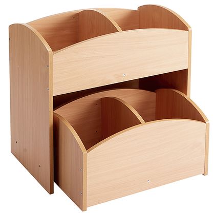 1 bac  livres 2 cases haut + 1 bac  livres 2 cases bas - Teinte bouleau - Offre spciale