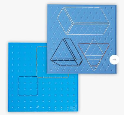 Set 6 Geoplanos 23 cm - 6 couleurs, 2 faces (Isometrique et Rectangulaire) + 1 fichier