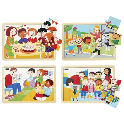 Les bons moments de l'cole - Lot de 4 puzzles